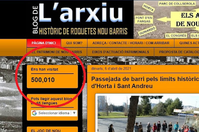 El blog ja supera les 500.000 visites. Mig milió de gràcies a tothom