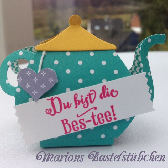 Marions Bastelstübchen: Blog-Hop: kleine Teekanne als Give-Away - Tutorial Marions Bastelstübchen: Blog-Hop: kleine Teekanne als Give-Away - Tutorial