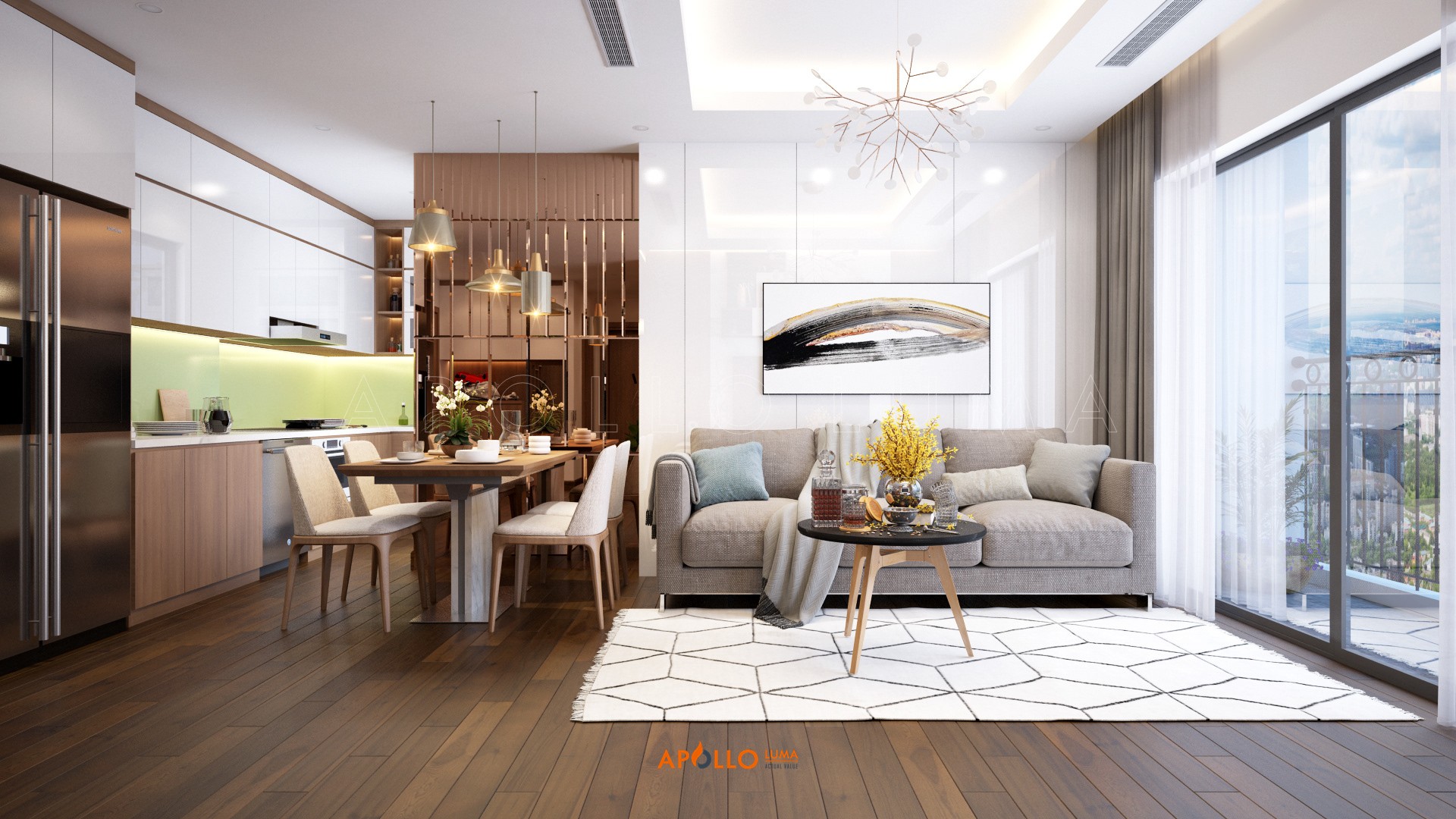 Thiết kế nội thất căn hộ 2 phòng ngủ (76m2) C3-05 D'.Capitale Trần Duy Hưng