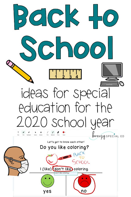 Whether you are heading back to school in person, virtually eLearning, distance learning, or a hybrid classroom, here's some back to school ideas to help your special education classroom!