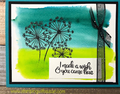 Stampin' Up! Dandelion Wishes, Watercolor Wash, www.stampingwithsusan.com, Susan LaCroix, 