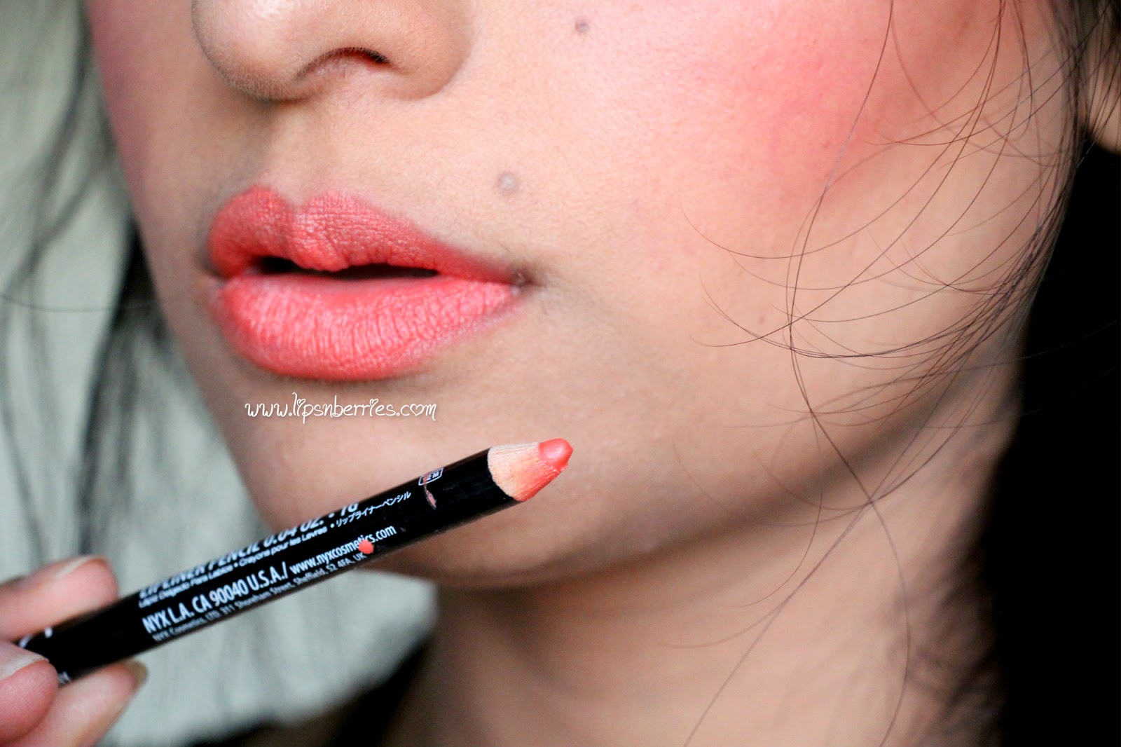 NYX Lipliners Review Natural, Coral, Pinky! LIPS n BERRIES