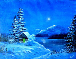 painting landscape acrylic winter easy relaxing beginners tutorial cards lake mountain fancy season