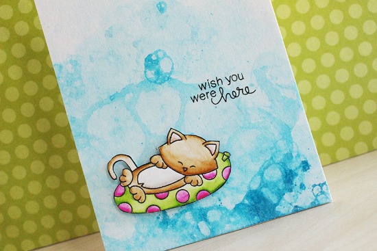 Wish You Were Here Card by March Guest Designer Eloise Blue | Newton's Summer Vacation Stamp Set by Newton's Nook Designs #newtonsnook
