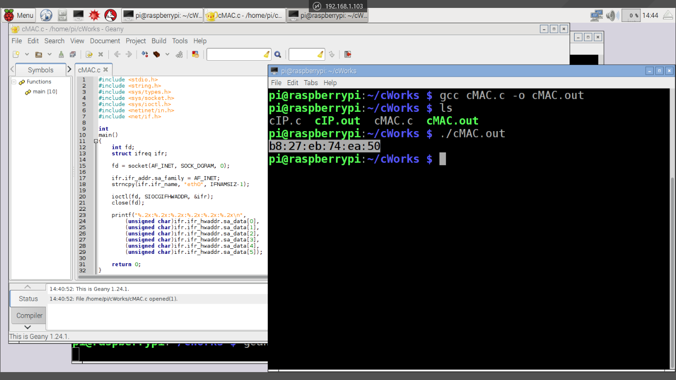 Hello Raspberry Pi: c language to get MAC address, run on Raspberry Pi ...