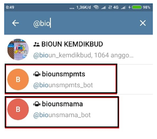 Cara Memperoleh ID Telegram untuk Diinput ke BIOUN