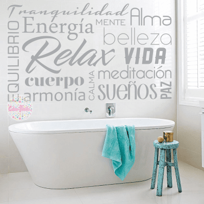 VINILO DECORATIVO DE BAÑO TEXTOS FRASES W424c | CDM Vinilos Decorativos