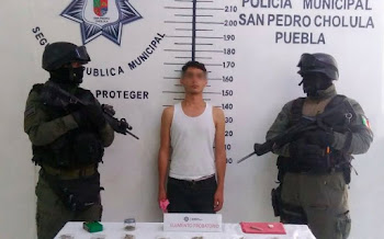 Por presunta posesión de narcóticos, detiene policía de San Pedro Cholula a un hombre