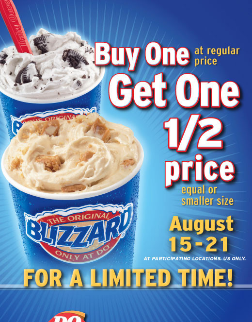 pugginthedeals4u Dairy Queen Blizzard BOGO Event
