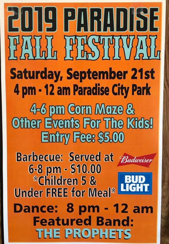 Paradise Educated PARADISE FALL FESTIVAL SEPT. 21, 2019