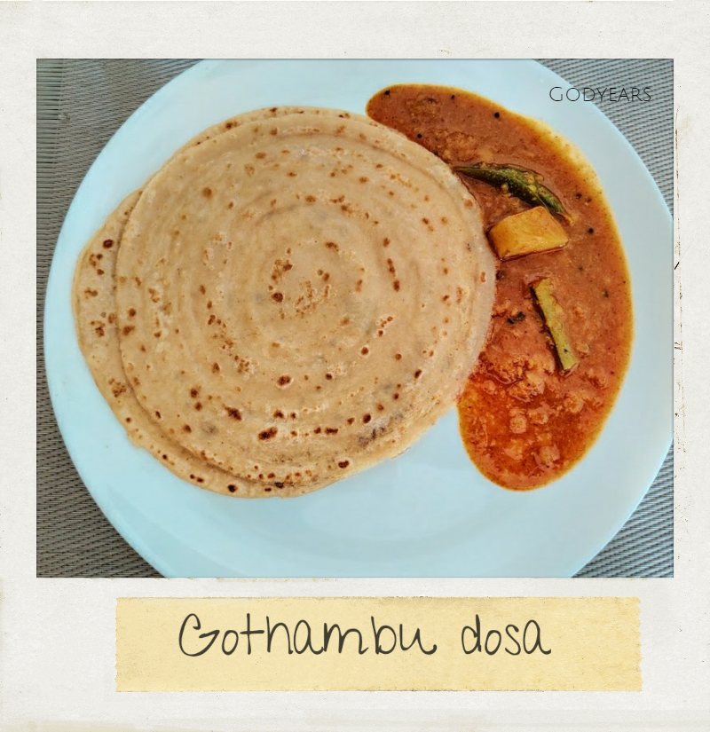 Kerala breakfast - gothambu dosa