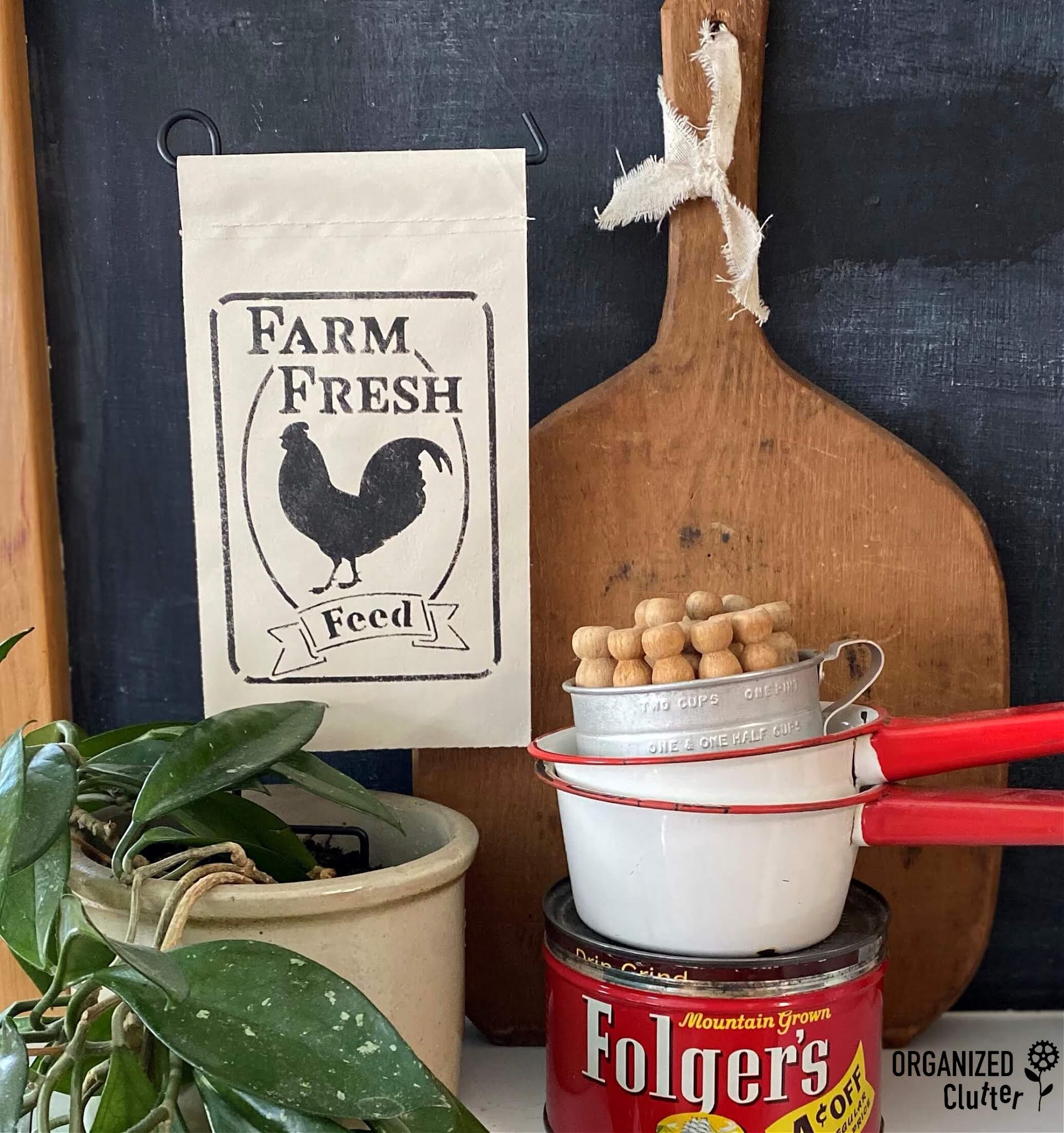 A Dollar General Garden Flag Farmhouse Style Makeover Organized Clutter