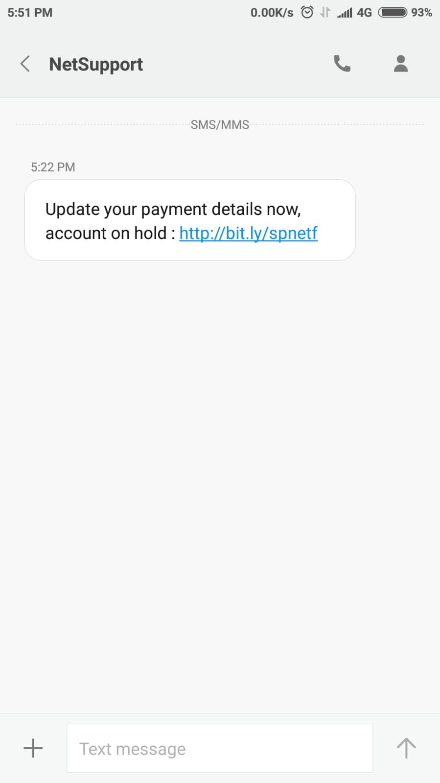 Netflix Phishing Sent Via SMS