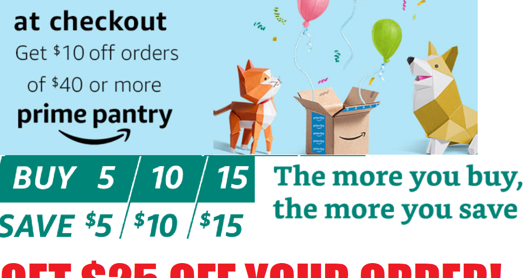 Stacking Amazon Prime Pantry Deals! Get 25 off a 40 Order + Free