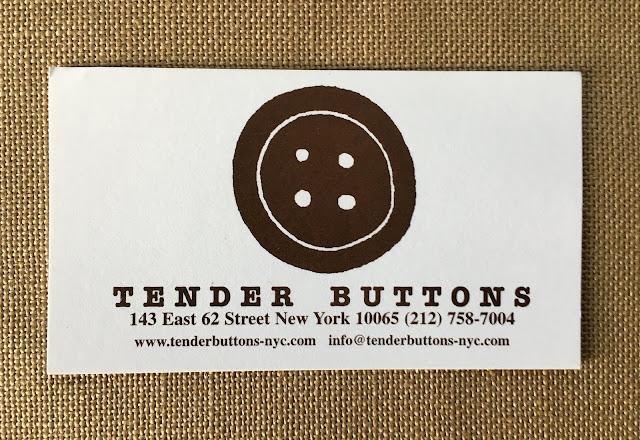 Floss and Fleece: Field Trip: Tender Buttons NYC