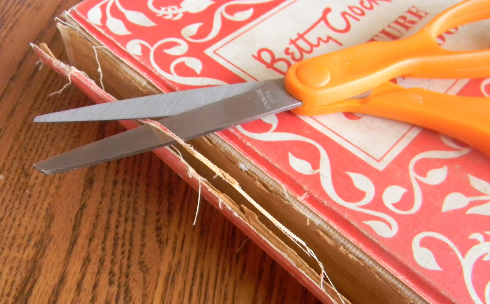 First, using the scissors, cut those fly away pieces off: