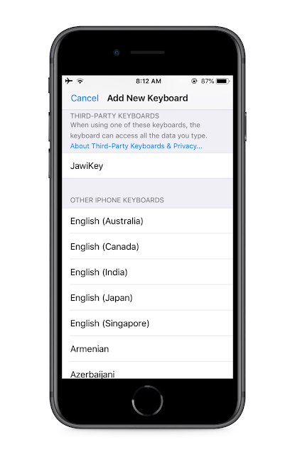Cara Tulis Tulisan Jawi Untuk Pengguna iPhone