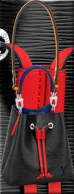 Louis Vuitton NéoNoé BB bucket bag in black and coquelicot red trim #bags #louisvuitton #brilliantluxury Louis Vuitton NéoNoé BB bucket bag in black and coquelicot red trim #bags #louisvuitton #brilliantluxury