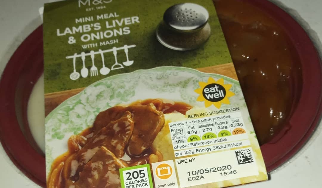 Supersupergirl's Food Reviews M&S Marks Spencer Lamb's Liver & Onions