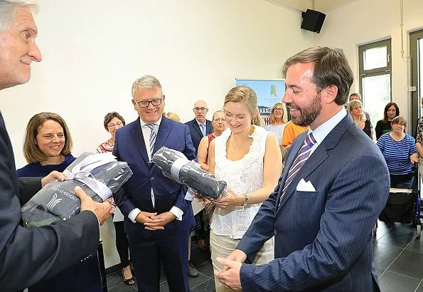 Hereditary Grand Duke Guillaume and Hereditary Grand Duchess Stéphanie of Luxembourg visited the Kräizbierg Foundation in Dudelange