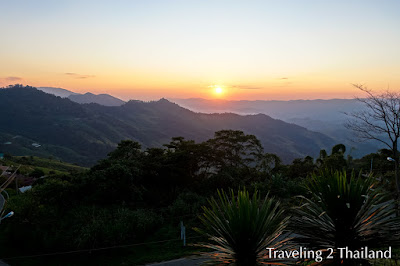 Sunset at Doi Pha Tang in North Thailand Motorbike Riding in North Thailand