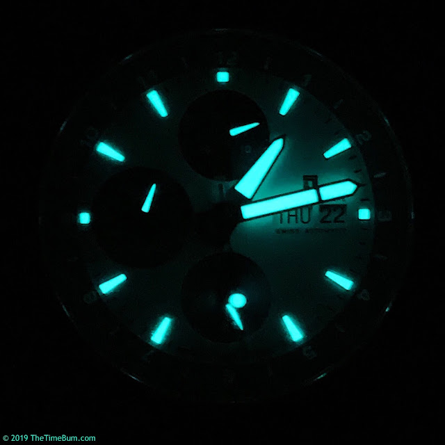 Jubileon Superellipse Chronograph Blue on White lume