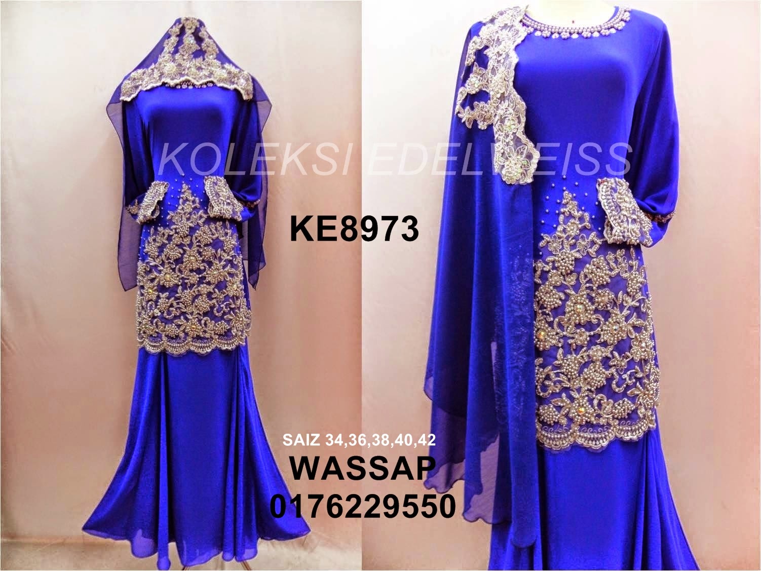 baju pengantin dusty blue inspirasi 