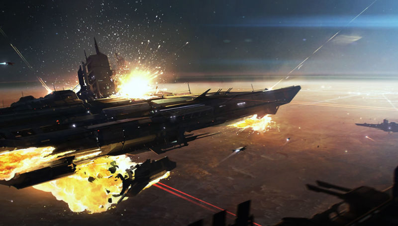 photo realistic attack space warships preparing to