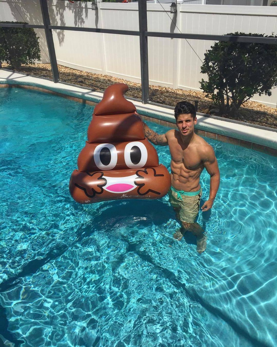 sexy-pool-hunk-shirtless-fit-body-abs-cute-poop-toy