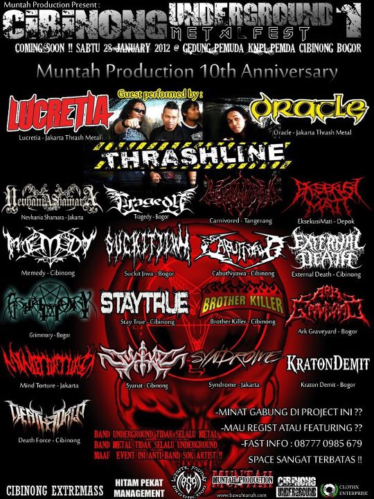 CIBINONG UNDERGROUND METAL FEST #1 Muntah Production 10th Anniversary