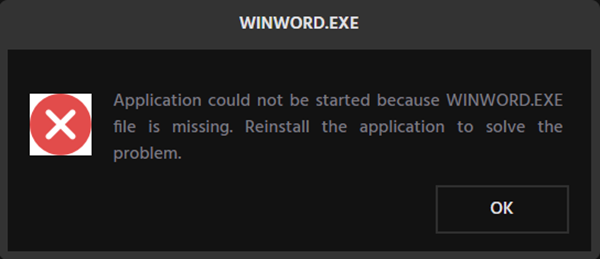 Исправить ошибки WinWord.exe
