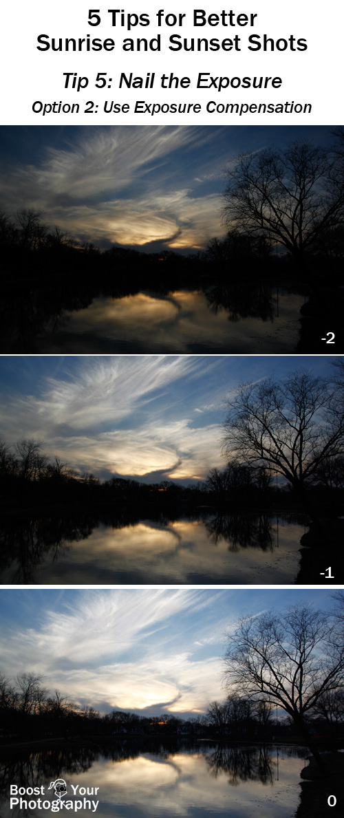 Tip 5 for Better Sunrise and Sunset Shots: Use Exposure Compensation | Boost Your Photography