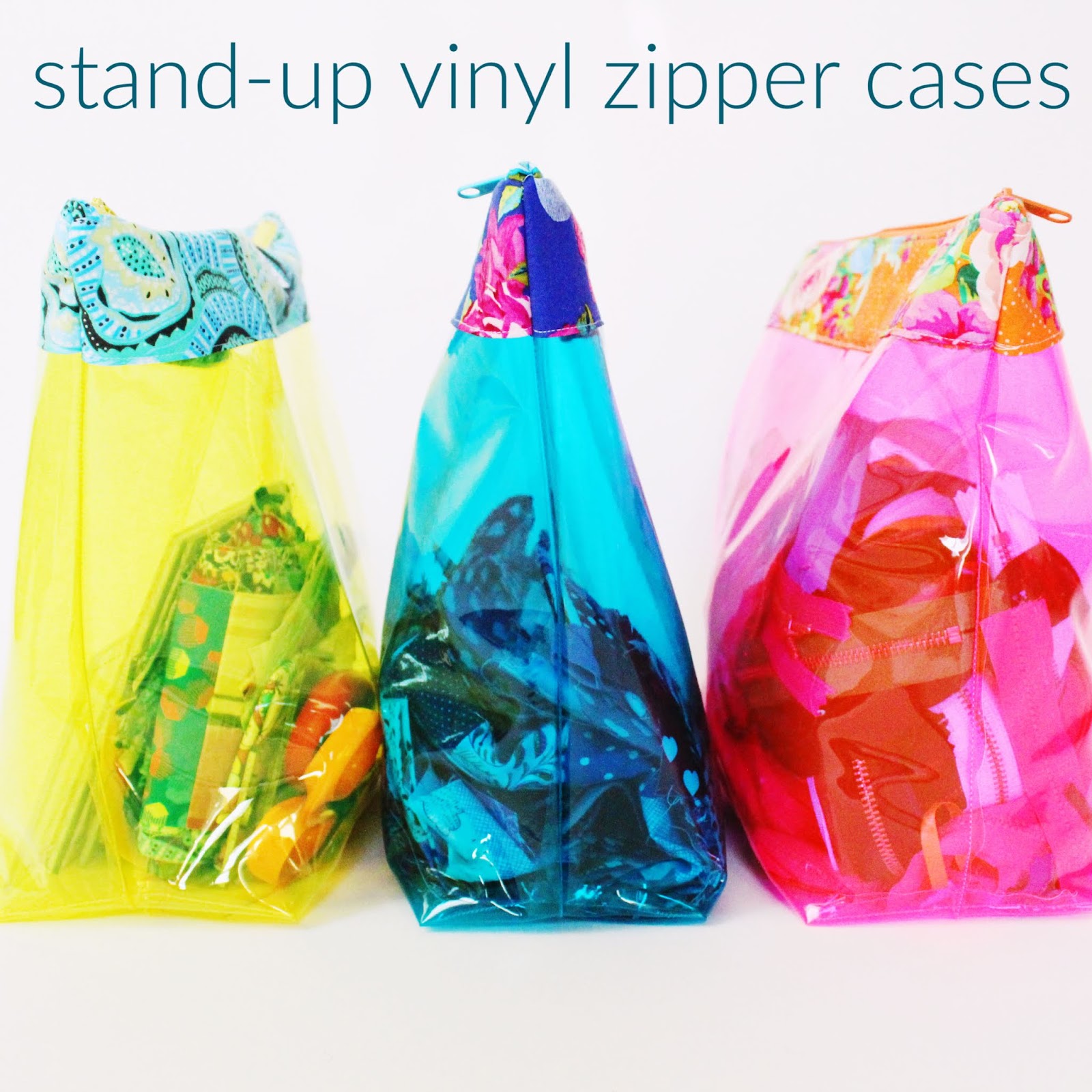 sewhungryhippie How to make vinyl zipper cases that stand up