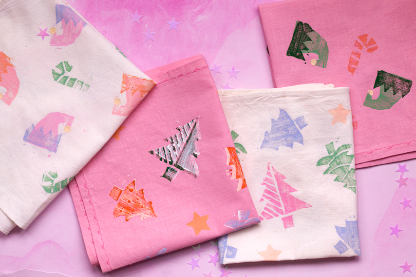 diy printed christmas napkins