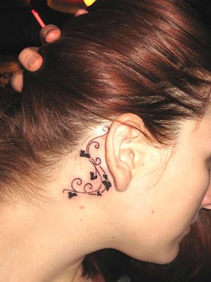behind ear tribal tattoos