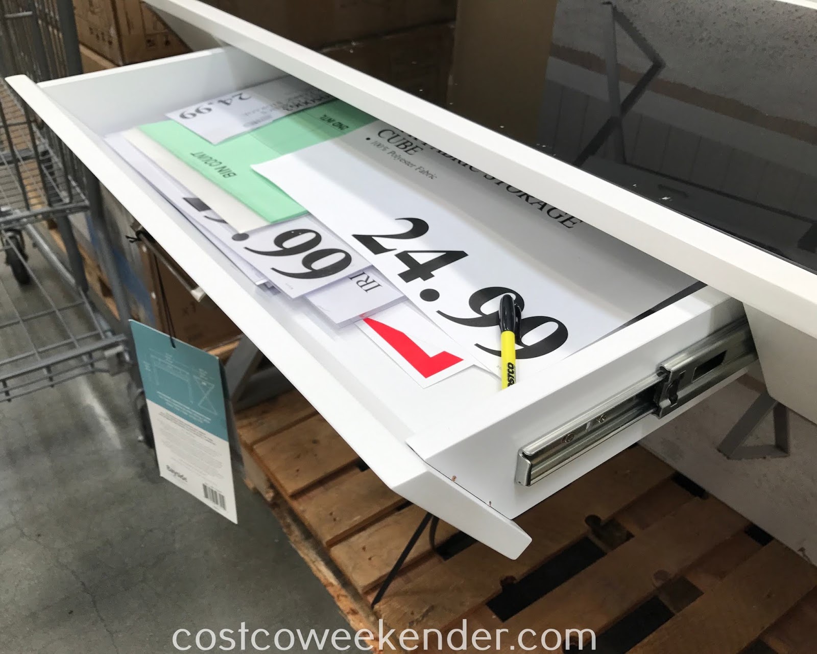 Bayside Furnishings White Wood Writing Desk Costco Weekender