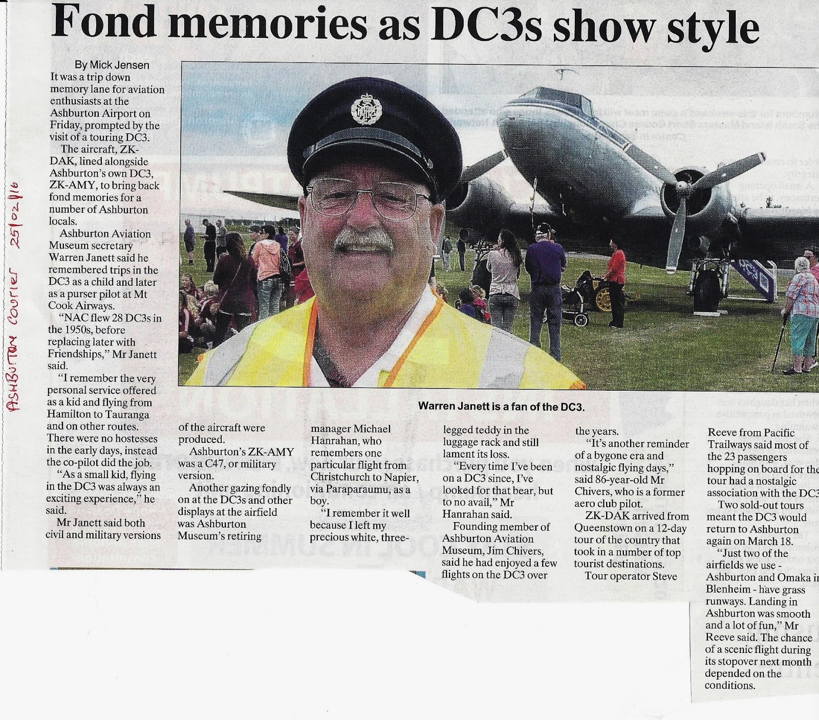 NZ Civil Aircraft: More DC-3 memories.