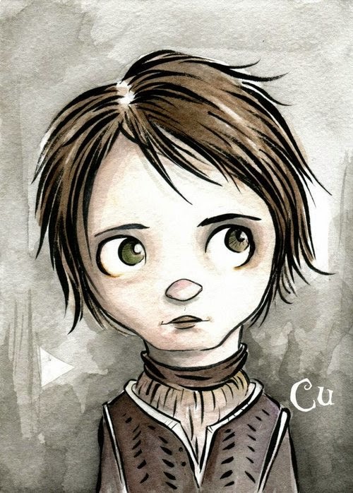 04-Game-of-Thrones-Arya-Stark-Chris-Uminga-Game-of-Thrones-Watercolours-www-designstack-co