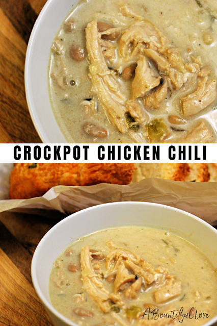 Crockpot White Chicken Chili (Cream Cheese) - A Bountiful Love