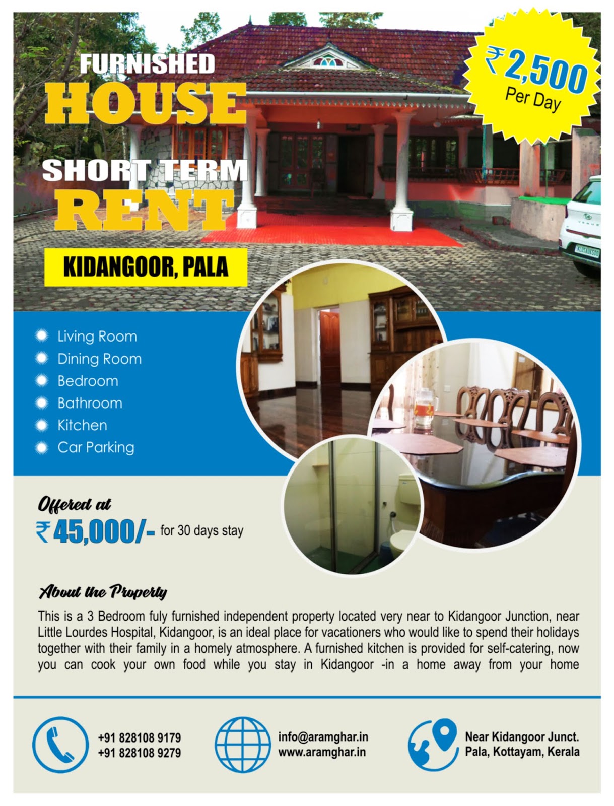 Short Term Rental Short Stay Homes Kottayam in Kerala