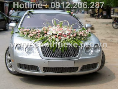Mẫu hoa xe cưới hoa Hồng - Ly giá 1,6 triệu XH 001