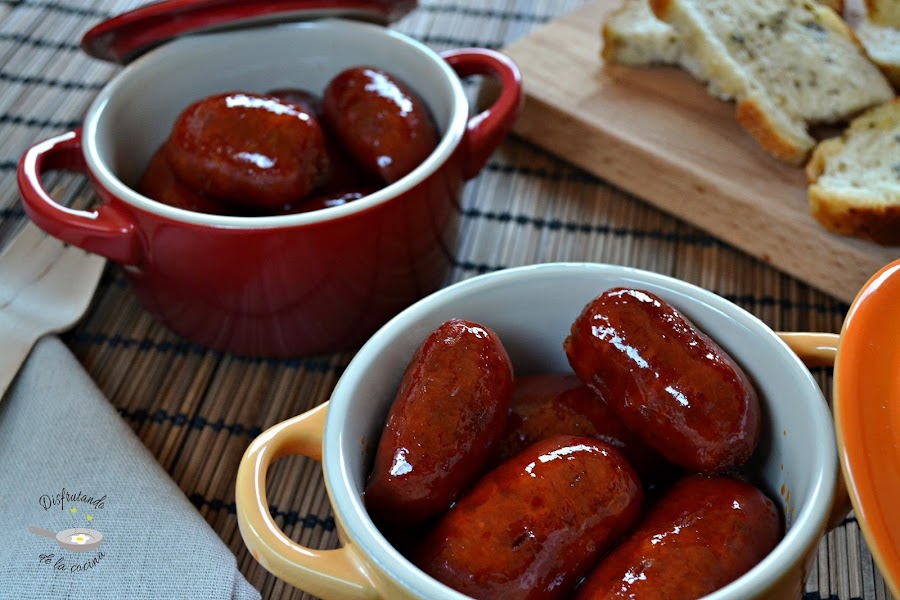 Chorizos o choricitos a la sidra