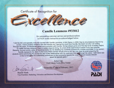 Certificate of recognition of Excellence March 2013