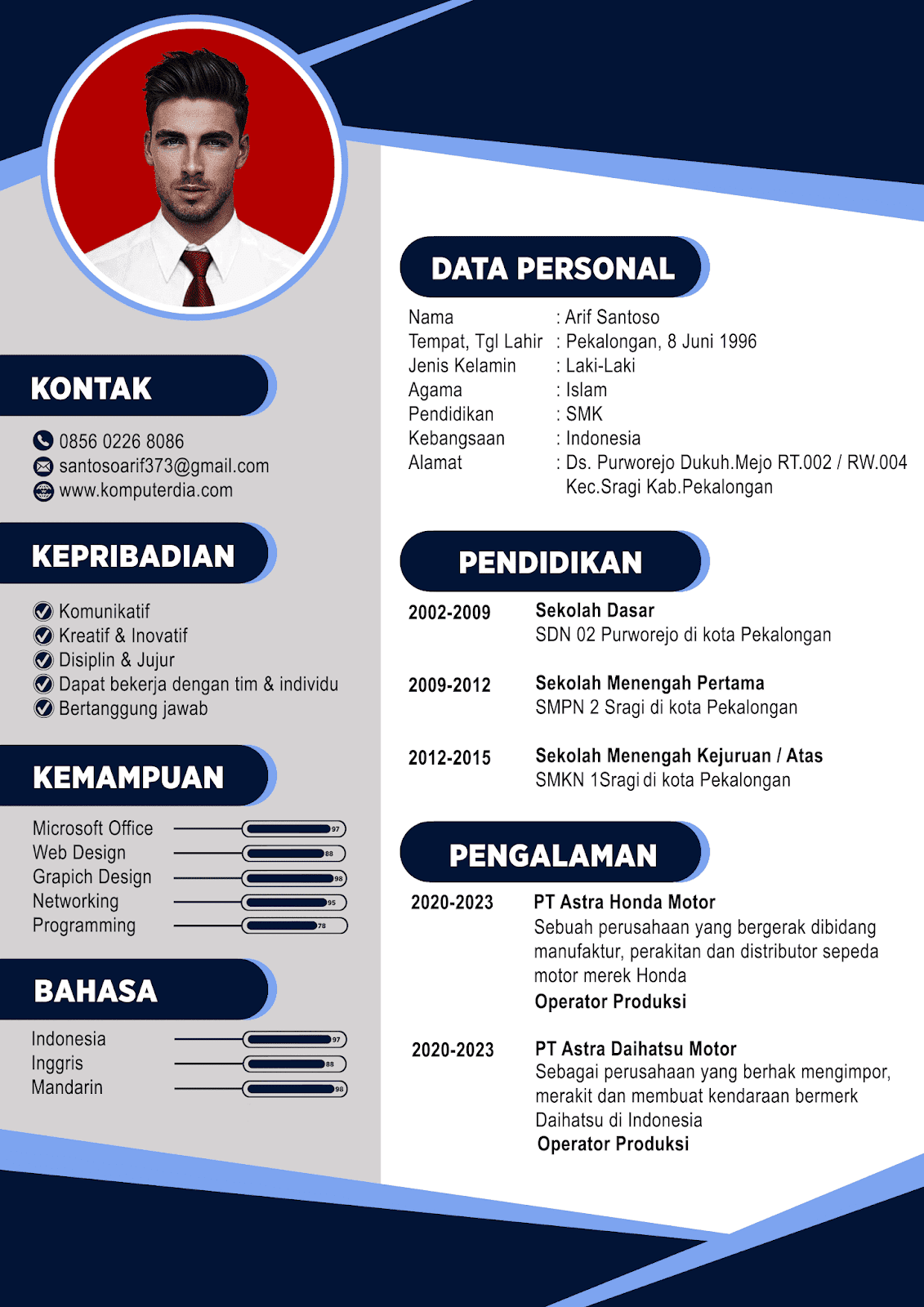 Contoh Cv Lamaran Kerja Yang Menarik Dan Baik Design Vrogue