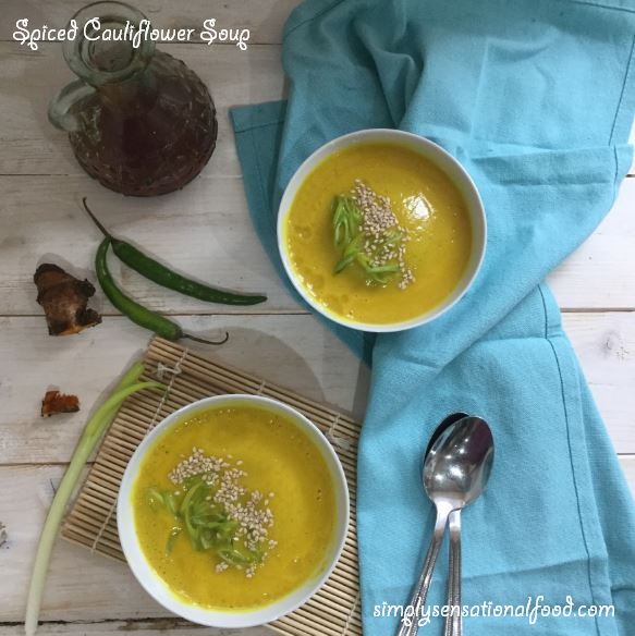 Spiced Cauliflower Soup in the Froothie Evolve Blender simply.food