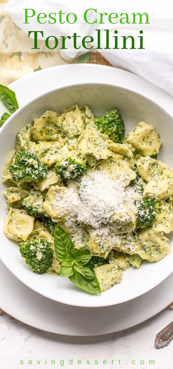 Basil Pesto Cream with Tortellini Easy Food
