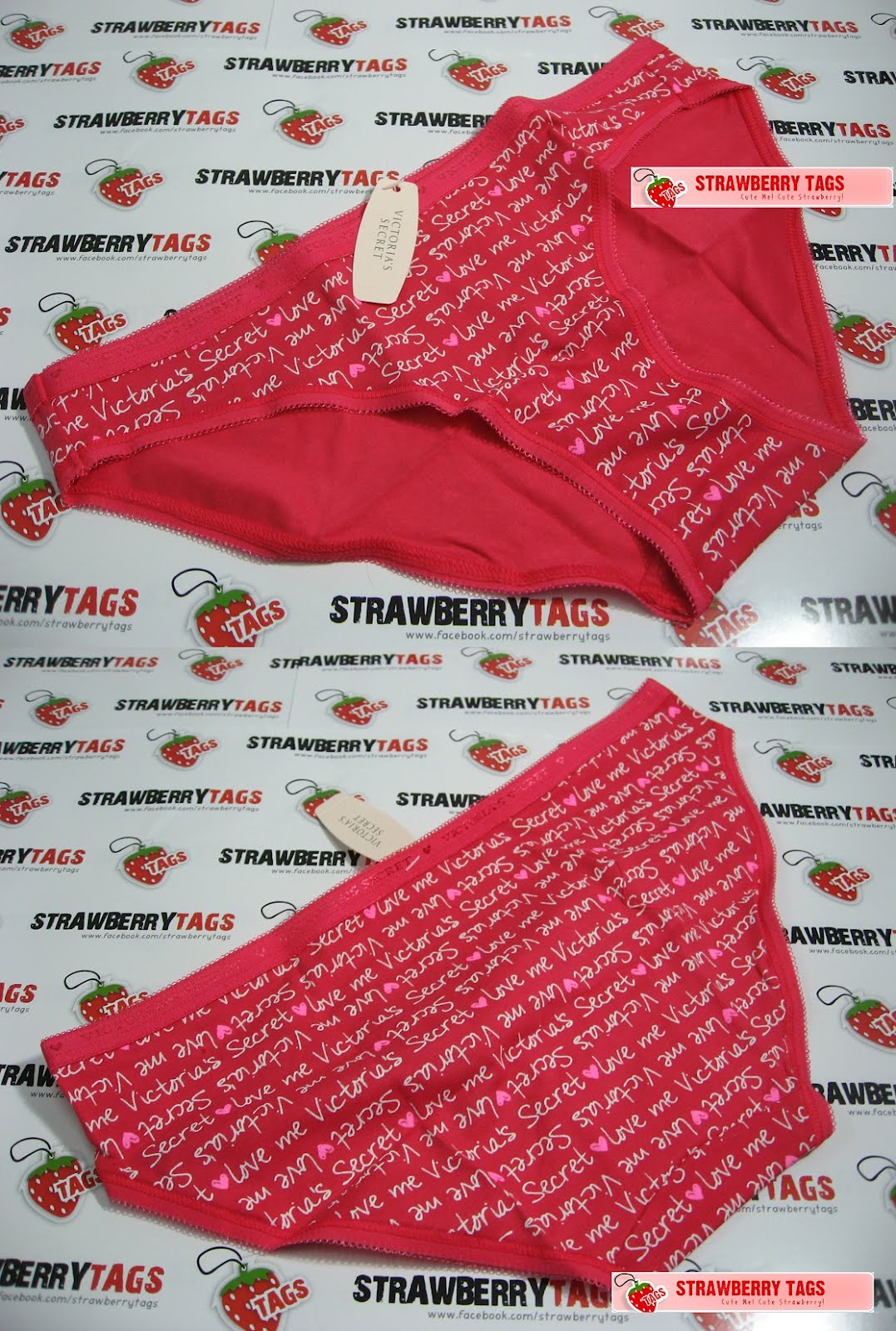 StrawBerry TaGs Victoria's Secret COTTON LINGERIE LowRise Bikini Panty