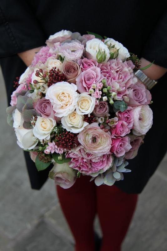 Vintage wedding bouquet in shades of Antique pink