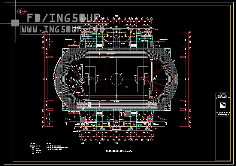 مخطط ملعب تنس مع العشب الاصطناعي اوتوكاد Dwg