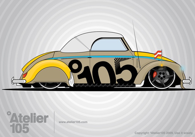 Grunge Volkswagen Beetle Graphics Vector